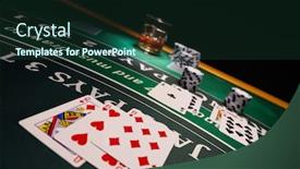  Presentation with casino black jack - Theme consisting of casino-black-jack-table background and a tawny brown colored foreground