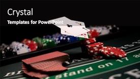  Presentation with black jack - Beautiful presentation theme featuring casino-black-jack-table backdrop and a black colored foreground