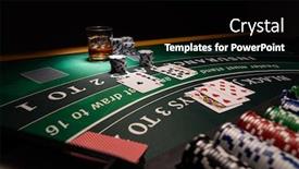  Presentation with casino black jack - PPT theme consisting of casino-black-jack-table background and a black colored foreground