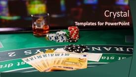  Presentation with casino black jack - Colorful slide set enhanced with casino-black-jack-table backdrop and a wine colored foreground