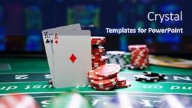  Presentation with casino black jack - PPT layouts consisting of casino-black-jack-table background and a navy blue colored foreground