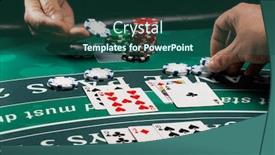 Presentation with casino black jack - Colorful PPT layouts enhanced with casino-black-jack-table backdrop and a ocean colored foreground