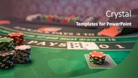  Presentation with black jack - Amazing slide deck having casino-black-jack-table backdrop and a violet colored foreground