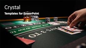  Presentation with casino black jack - PPT theme enhanced with casino-black-jack-table background and a black colored foreground