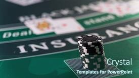  Presentation with casino black jack - PPT theme enhanced with casino-black-jack-table background and a ocean colored foreground