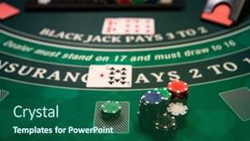  Presentation with black jack - Slide set enhanced with casino-black-jack-table background and a ocean colored foreground