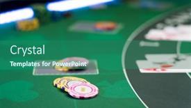  Presentation with casino black jack - Colorful presentation design enhanced with casino-black-jack-table backdrop and a ocean colored foreground