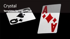  Presentation with blackjack - Colorful slides enhanced with casino-blackjack-playing-cards-over backdrop and a black colored foreground