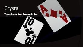  Presentation with blackjack - Audience pleasing PPT theme consisting of casino-blackjack-playing-cards-over backdrop and a black colored foreground