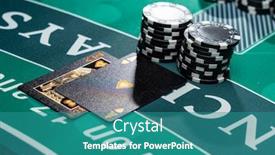  Presentation with blackjack - Colorful presentation design enhanced with casino-blackjack-table-game backdrop and a teal colored foreground