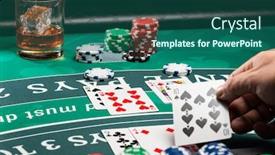  Presentation with blackjack - Cool new slides with casino-blackjack-table-game backdrop and a ocean colored foreground