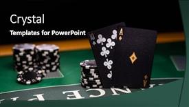  Presentation with blackjack - PPT theme with casino-blackjack-table-with-black background and a black colored foreground