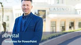  Presentation with outdoor mall - Audience pleasing slides consisting of casino building - handsome man outdoor male portrait backdrop and a ocean colored foreground