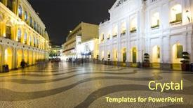  Presentation with macau casino - Presentation theme with casino building - largo do senado senado square background and a tawny brown colored foreground