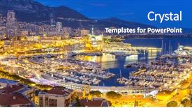  Presentation with casino - PPT theme enhanced with casino building - monaco monte carlo harbour french background and a ocean colored foreground