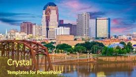  Presentation with louisiana - Colorful PPT layouts enhanced with casino building - shreveport louisiana usa skyline backdrop and a tawny brown colored foreground