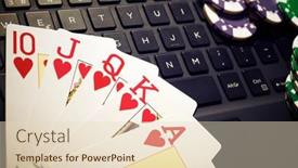  Presentation with casino - PPT layouts having casino-chips-and-cards-stacking background and a lemonade colored foreground