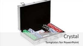  Presentation with steel - Colorful slides enhanced with casino chips and cards in the steel case backdrop and a white colored foreground