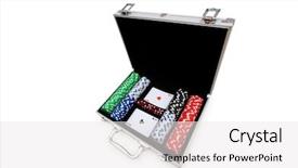  Presentation with steel - Amazing presentation having casino chips and cards in the steel case backdrop and a white colored foreground
