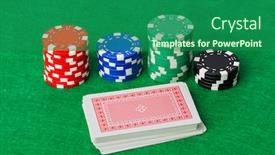  Presentation with gambling - Theme having casino-chips-and-playing-cards background and a ocean colored foreground