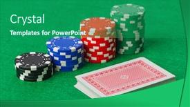  Presentation with gambling - Amazing presentation having casino-chips-and-playing-cards backdrop and a ocean colored foreground