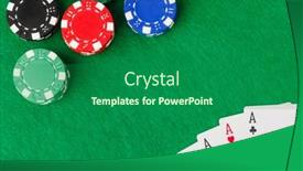  Presentation with playing cards - Slide set having casino-chips-and-playing-cards background and a ocean colored foreground