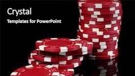  Presentation with casino black jack sound - PPT theme consisting of casino chips isolated on black background and a black colored foreground