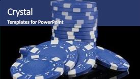  Presentation with casino - Slides enhanced with casino chips isolated on black background and a ocean colored foreground