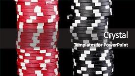  Presentation with buck - PPT theme consisting of casino chips isolated on black background and a dark gray colored foreground