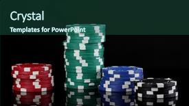  Presentation with casino black jack sound - Audience pleasing presentation theme consisting of casino chips isolated on black backdrop and a ocean colored foreground