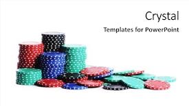  Presentation with pink and white roses shabby chic country - PPT layouts featuring casino chips isolated on white background and a white colored foreground