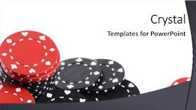  Presentation with casino - PPT theme consisting of casino chips isolated on white background background and a white colored foreground