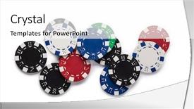  Presentation with casino - Beautiful PPT theme featuring casino chips isolated on white backdrop and a white colored foreground