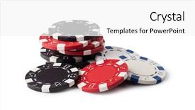  Presentation with casino - Slide deck having casino chips isolated on white background background and a white colored foreground