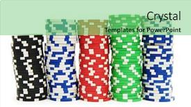  Presentation with casino - Theme enhanced with casino chips isolated on the white background background and a seafoam green colored foreground