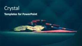  Presentation with gaming - Amazing presentation theme having casino-chips-on-a-gaming backdrop and a ocean colored foreground