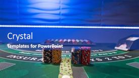  Presentation with blackjack - PPT layouts enhanced with casino-chips-on-a-gaming background and a cobalt blue colored foreground