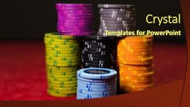  Presentation with gaming - Audience pleasing PPT layouts consisting of casino-chips-on-a-gaming backdrop and a wine colored foreground