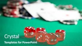  Presentation with casino - PPT layouts featuring casino chips on green table background and a ocean colored foreground