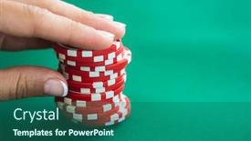  Presentation with poker chips - PPT layouts enhanced with casino-chips-on-poker-table background and a ocean colored foreground