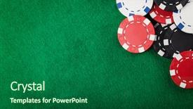  Presentation with casino - PPT theme with casino chips on the green background and a dark gray colored foreground