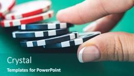  Presentation with poker chips - Presentation featuring casino-chips-under-girl-hand background and a ocean colored foreground