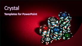 Presentation with gambling - Presentation theme enhanced with casino coin - gambling chips on the red background and a black colored foreground