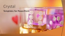  Presentation with gambling - PPT theme consisting of casino-concept-dice-in-cocktail background and a lemonade colored foreground