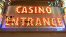  Presentation with casino - Theme featuring casino entrance at evening time background and a red colored foreground
