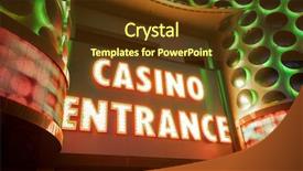  Presentation with casino - Audience pleasing presentation design consisting of casino entrance with big neon backdrop and a tawny brown colored foreground