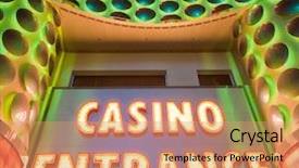  Presentation with neon - Amazing presentation theme having casino entrance with big neon backdrop and a coral colored foreground