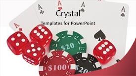  Presentation with poker chips - Amazing presentation design having casino fishes - poker four aces and chips backdrop and a white colored foreground