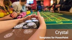  Presentation with gambling - Colorful slide deck enhanced with casino gambling and entertainment concept backdrop and a red colored foreground