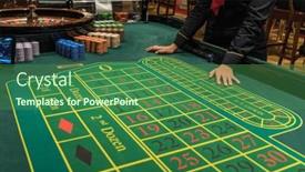  Presentation with poker chips - Slide set having casino-gambling-and-entertainment-concept background and a ocean colored foreground